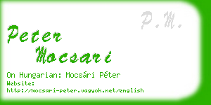 peter mocsari business card