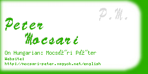 peter mocsari business card
